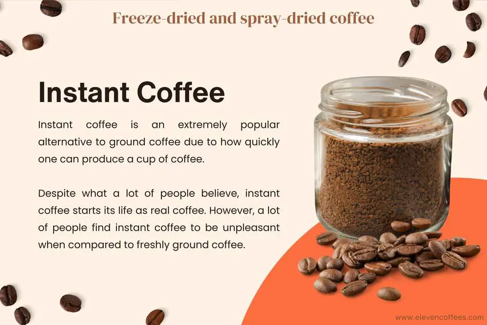 Freeze-dried and spray-dried coffee