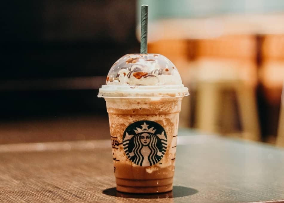 starbucks frappe on a table