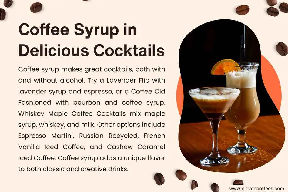 Idea for incorporating coffee syrup delicious cocktails for a unique flavor to both classic and creative drinks