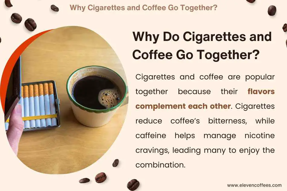 Explanation of why cigarettes and coffee complement each other: cigarettes reduce coffee's bitterness, caffeine manages nicotine cravings